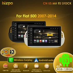 Radio coche Hizpo 9" con CarPlay, Android Auto y GPS para Fiat 500