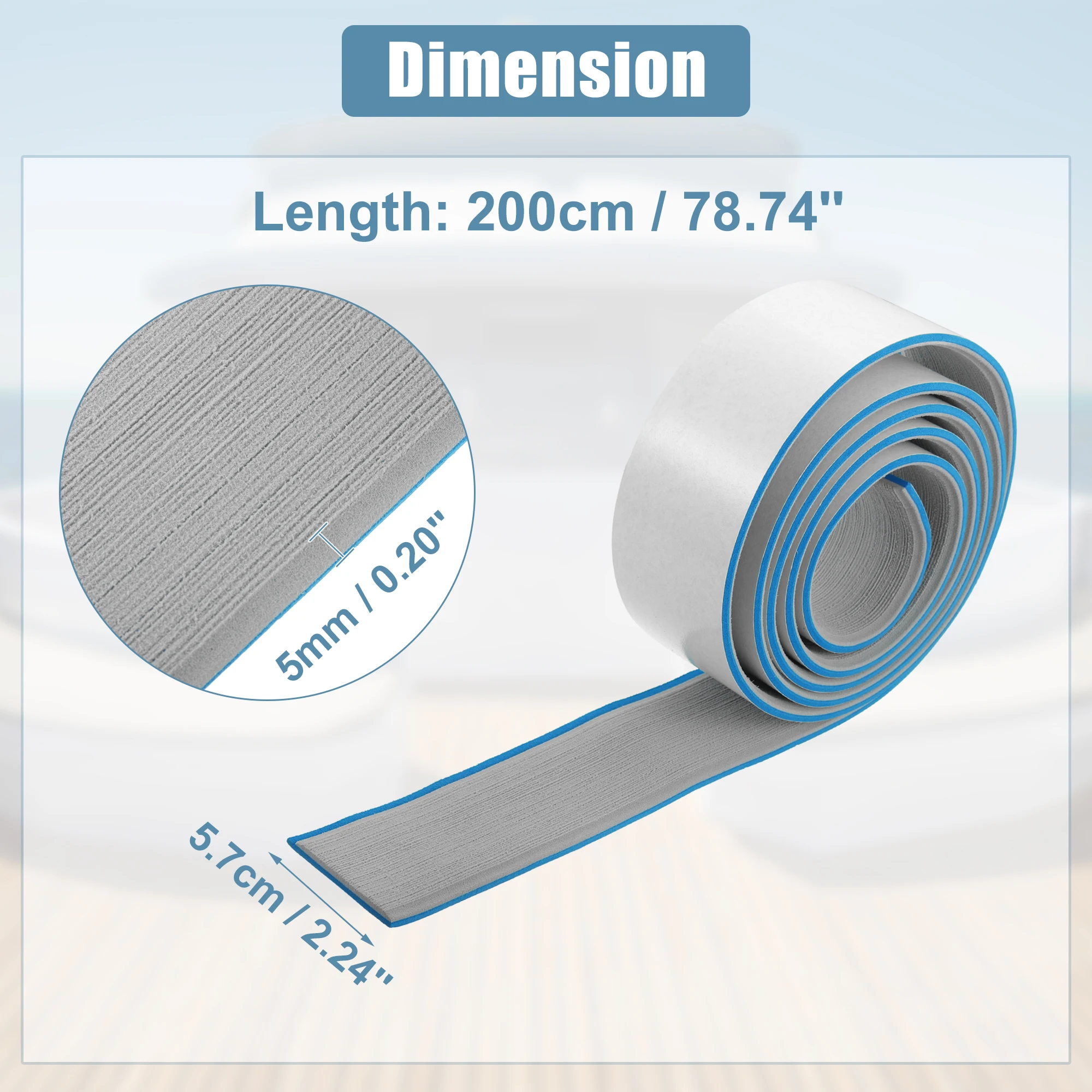 X Autohaux-cubierta de teca de imitación EVA, alfombra antideslizante autoadhesiva para suelo de barco, yate, RV, 2400x57mm, 2400X170mm - imagen 5