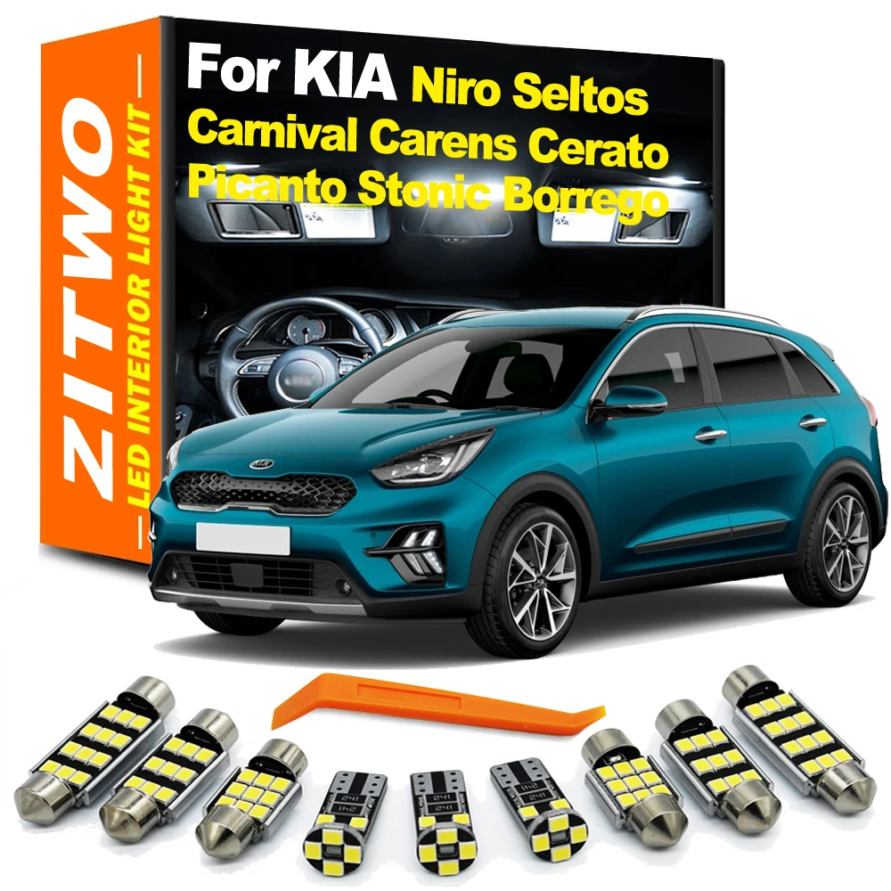 ZITWO Kit de luz Interior LED para KIA Niro Seltos Stonic Cerato K3 Carnival Sedona Carens Rondo Picanto Borrego Mohave Cadenza K7