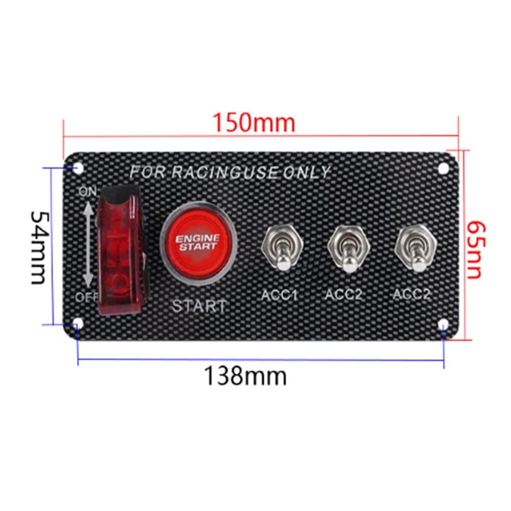 Panel interruptor de arranque LED universal para coche de competición - imagen 2