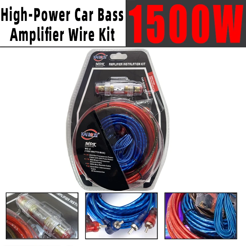 Kit cableado amplificador coche con fusibles, alimentación y tierra