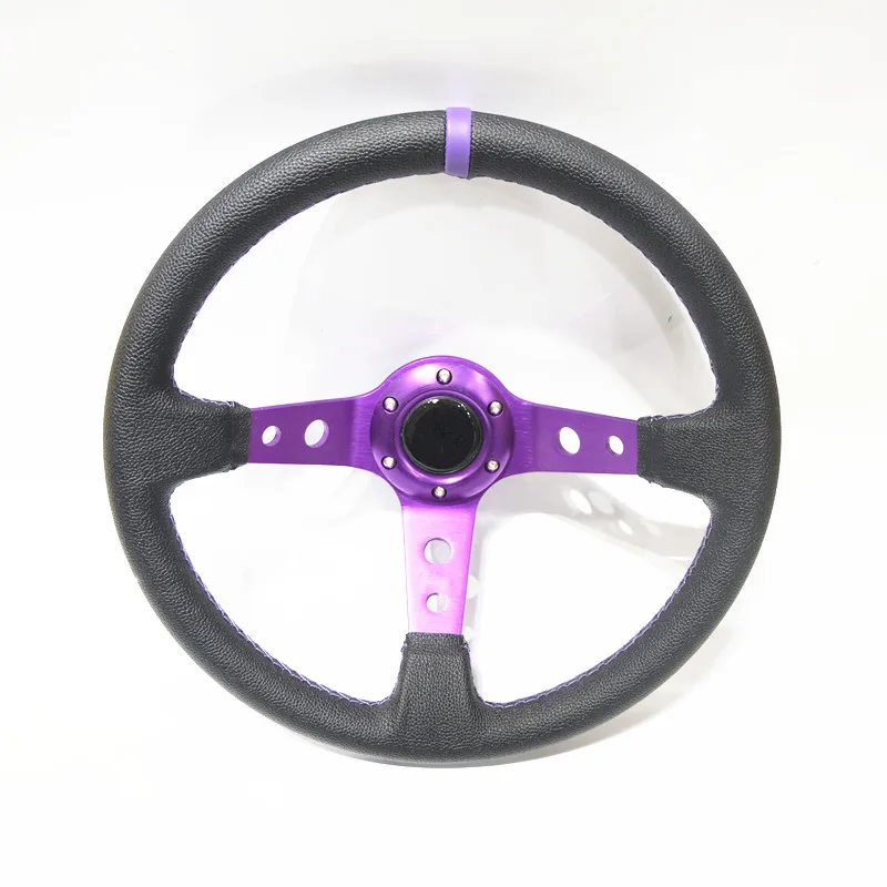 Volante deportivo cóncavo de PVC 350 mm 14 pulgadas para competición - imagen 2