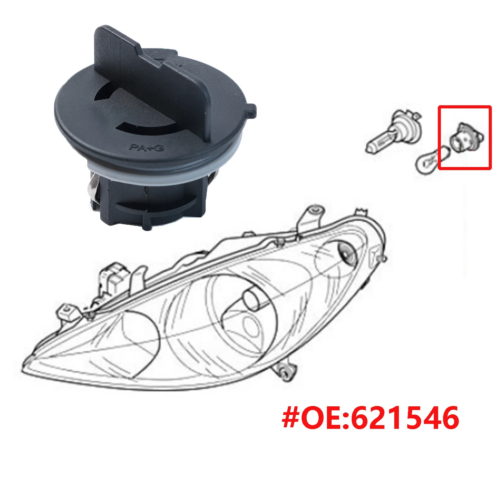 Para Peugeot 207 307 407 607 807 1007 soporte de bombilla indicadora expertos casquillo de bombilla de señal de giro reemplazo de accesorios negros 621546 - imagen 3