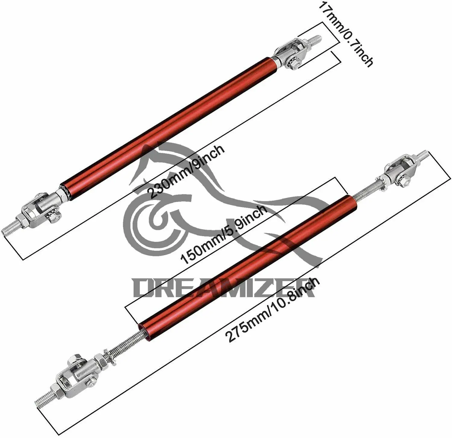Separador parachoques delantero varillas puntal rojo VW Golf GTI MK7.5 - imagen 5