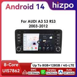 Radio Android 2DIN CarPlay GPS DSP Audi A3 8P S3 RS3 multimedia 4G BT