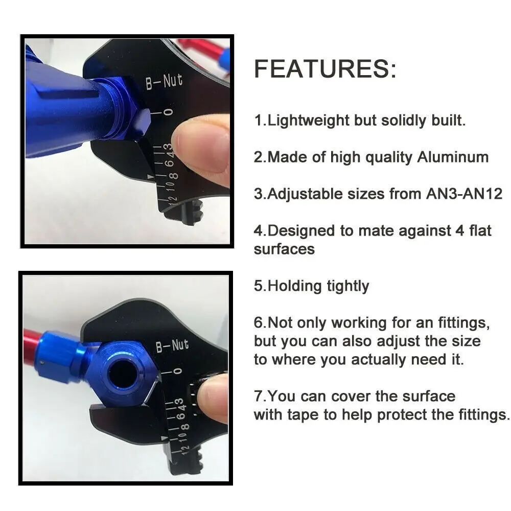 Llave de aluminio ajustable AN3-AN12 de RAVERACING