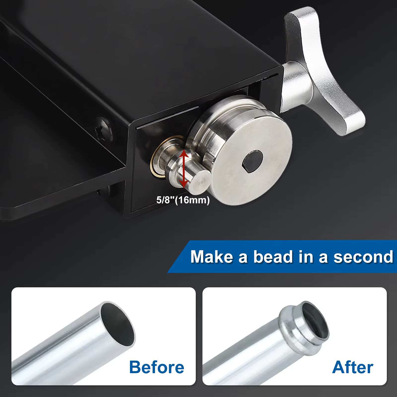 Prensa para rebordear tubos de intercooler y admisión de 5/8" - imagen 4