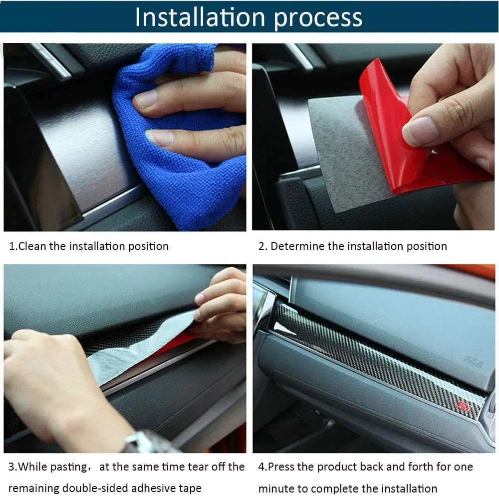 Tira embellecedora de fibra de carbono para Honda Civic 2016-2020