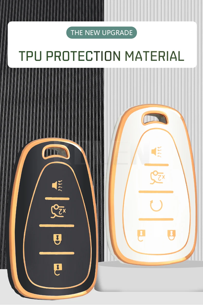 Funda de TPU verde colocada sobre llave Chevrolet