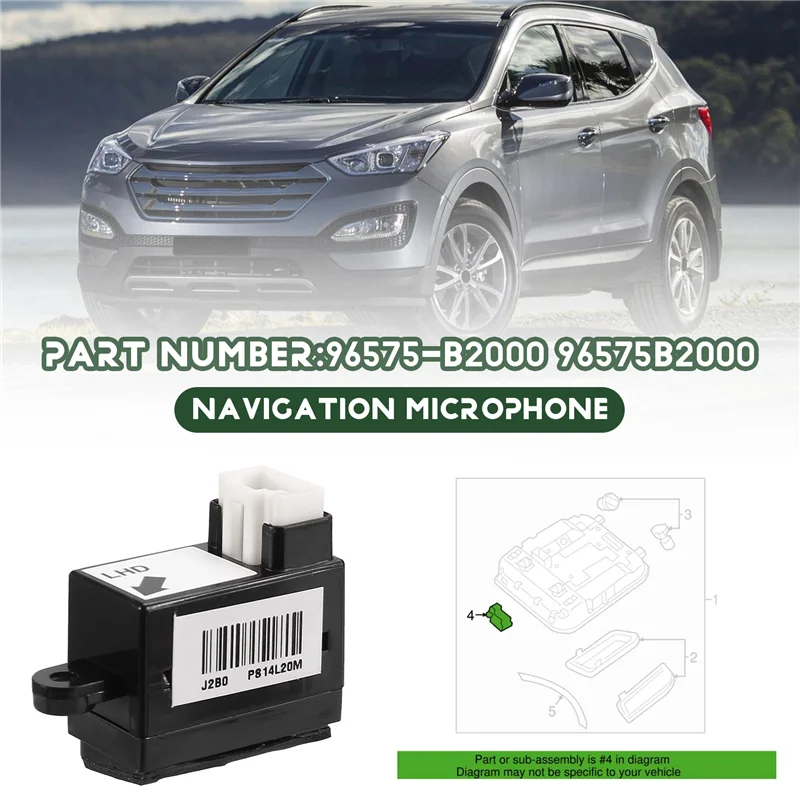 Micrófono manos libres 96575-B2000 – Hyundai Santa Fe, Azera, Sedona - imagen 4