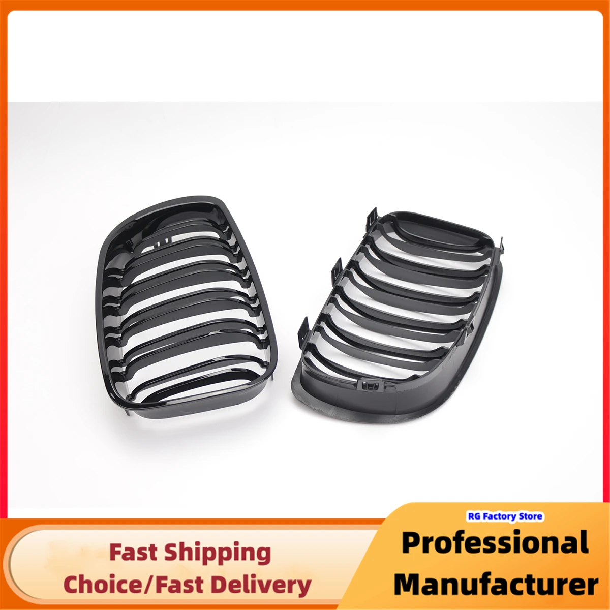Parrilla doble riñón negra brillante para BMW Serie 1 E81-E88 - imagen 4
