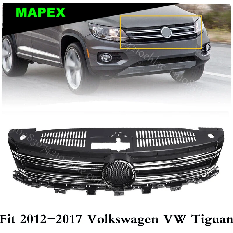 Parrilla superior cromada para Volkswagen Tiguan 2012-2017 - imagen 2