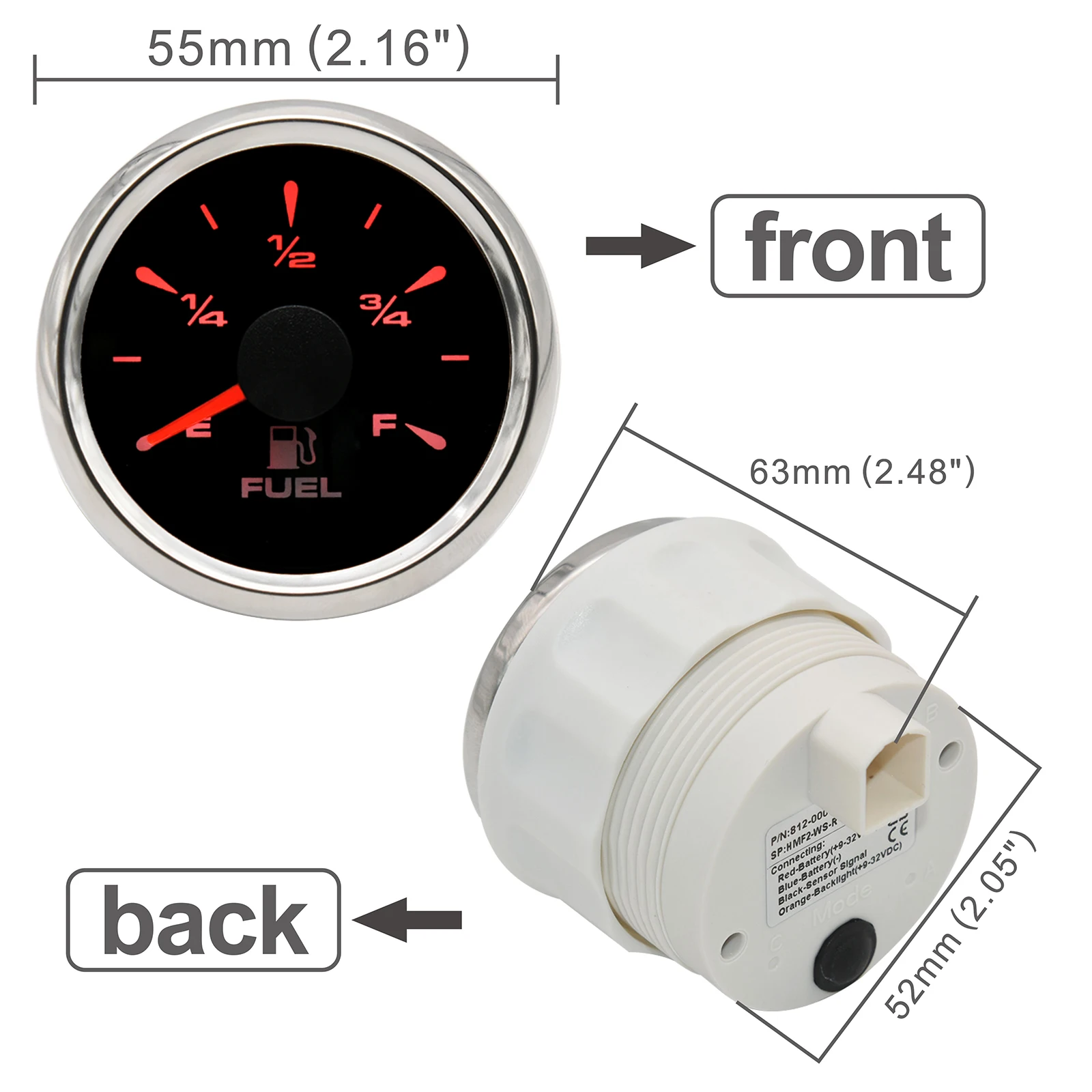 Sensor nivel combustible universal retroiluminado – Coche, Camión, Barco - imagen 4