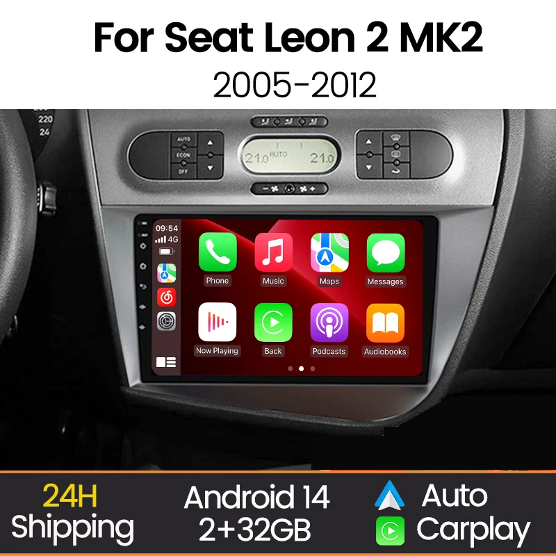 Radio Android MEKEDE 9 pulgadas para Seat León 2 MK2 (2005-2012)