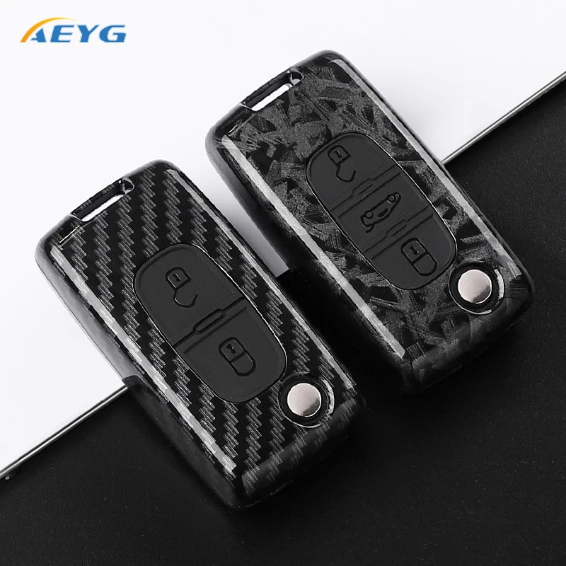 Funda llave coche fibra carbono ABS – Peugeot Citroën - imagen 4