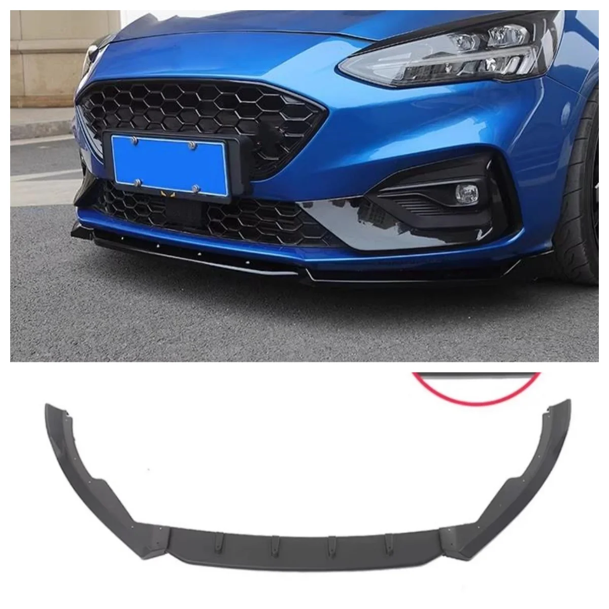 Splitter delantero Ford Focus 2019-2023 de tres piezas