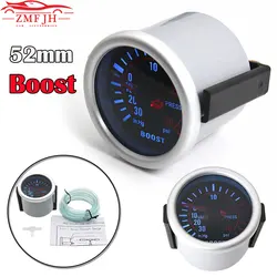 Manómetro de turbo 52 mm 12 V LED blanco, -30 inHg a 30 PSI
