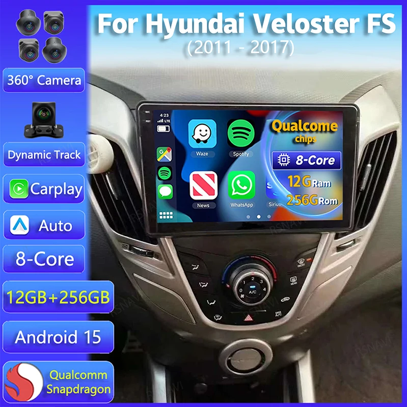 Autoradio Android con CarPlay y WiFi para Hyundai Veloster FS