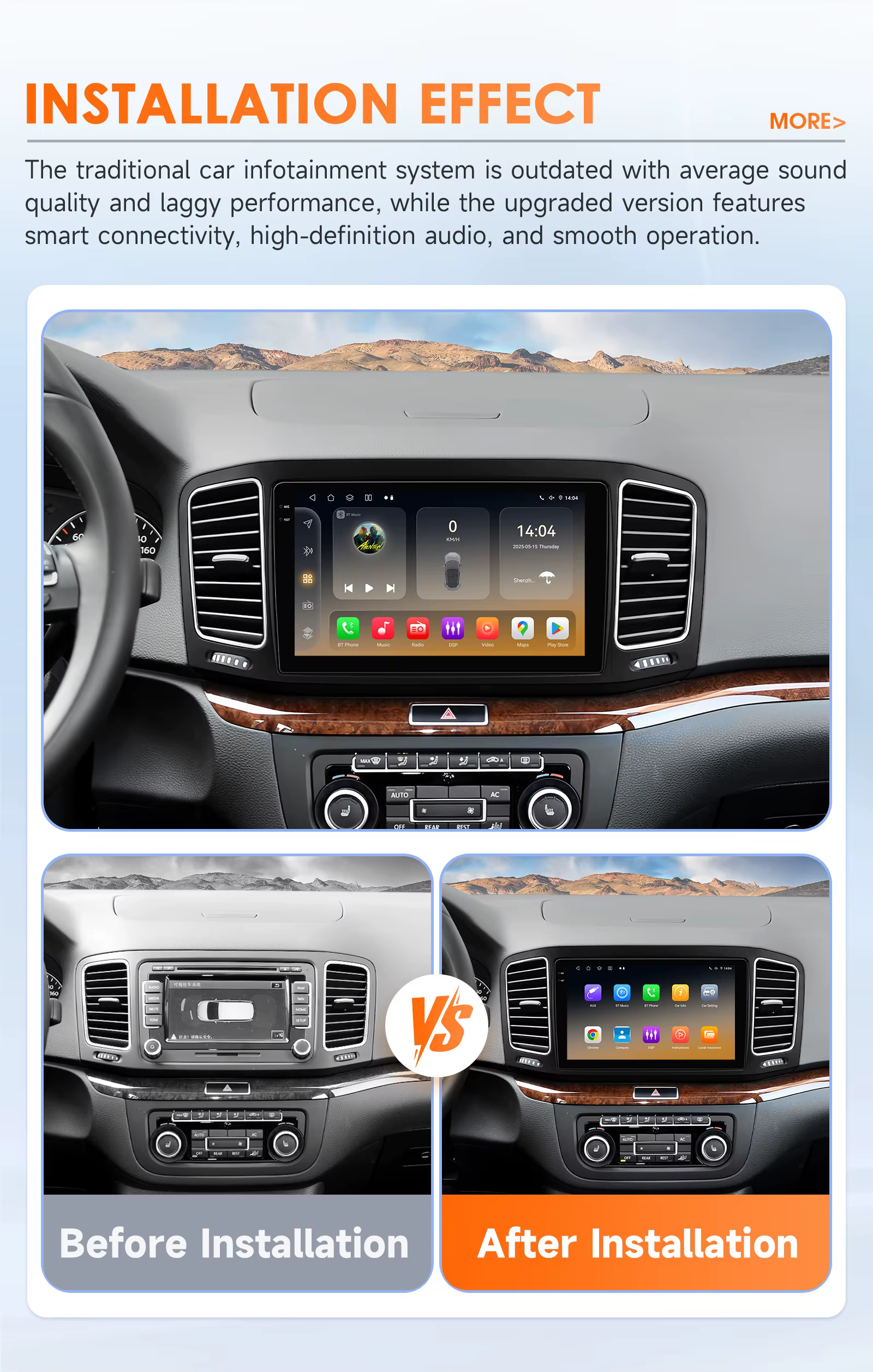 Radio Android 14 con CarPlay para VW Sharan 7N y SEAT Alhambra - imagen 2