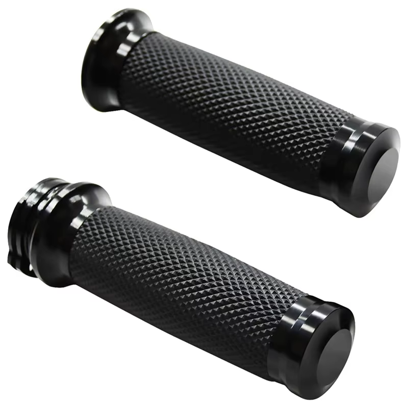 Puños universales de moto 25 mm negros para Harley Sportster y Suzuki