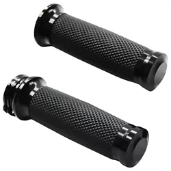 Puños universales de moto 25 mm negros para Harley Sportster y Suzuki