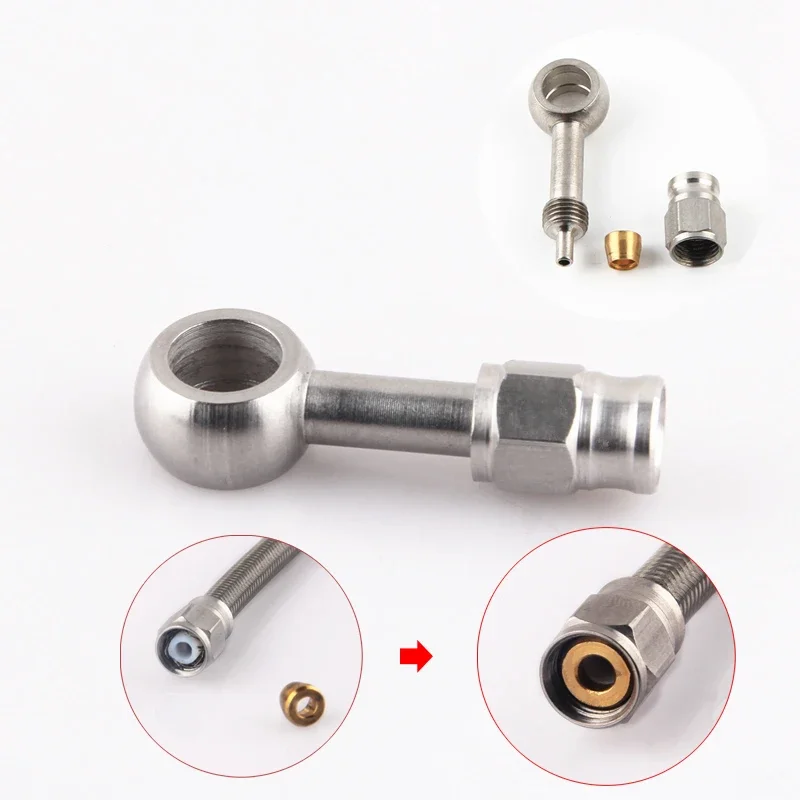 AN3 manguera de freno hidráulico banjo acero inoxidable para moto - imagen 2