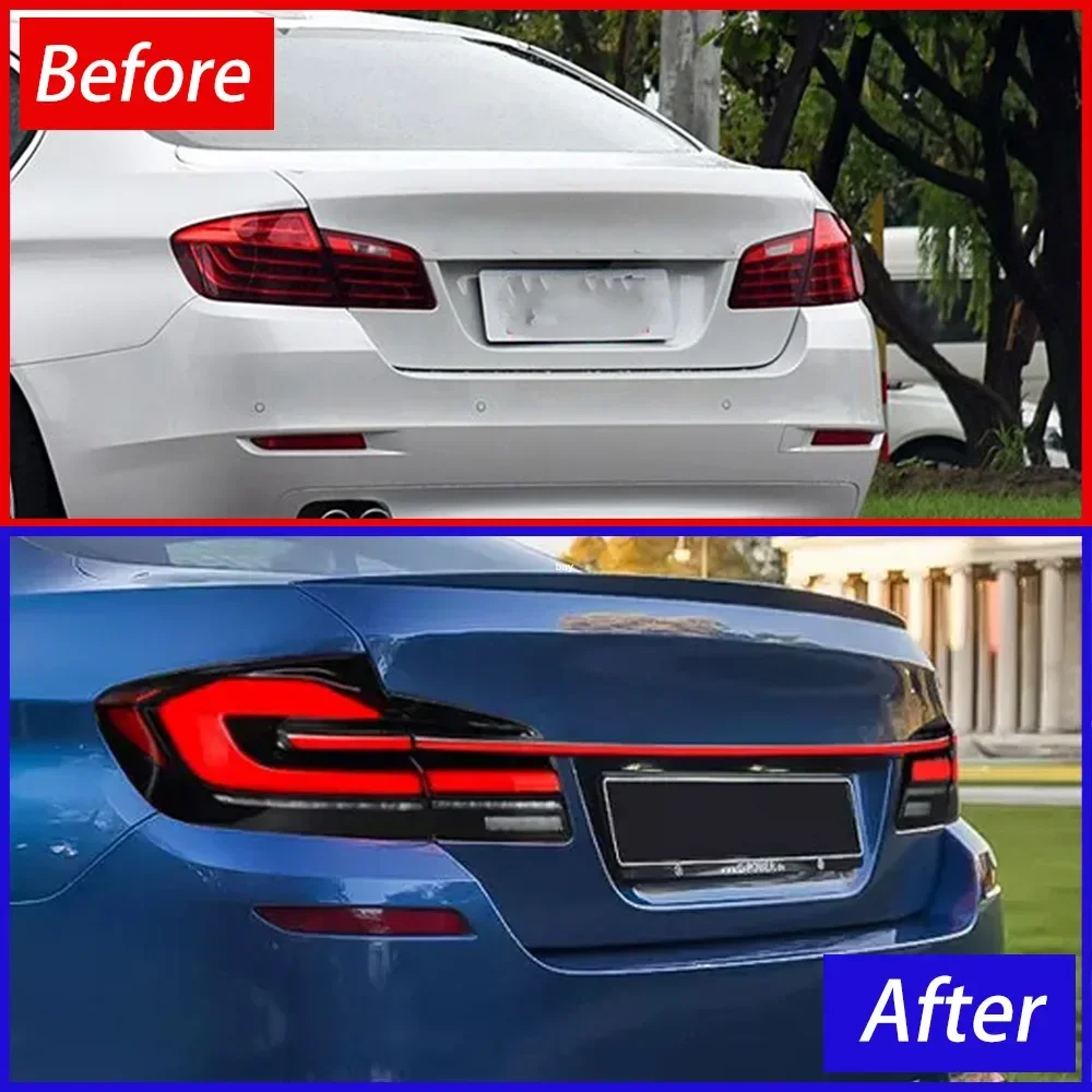 Para BMW F10 F18 5 Series 2011-2018 conjunto de luces traseras automáticas actualización LED efecto de arranque a través de luces traseras accesorios de herramientas de coche - imagen 2