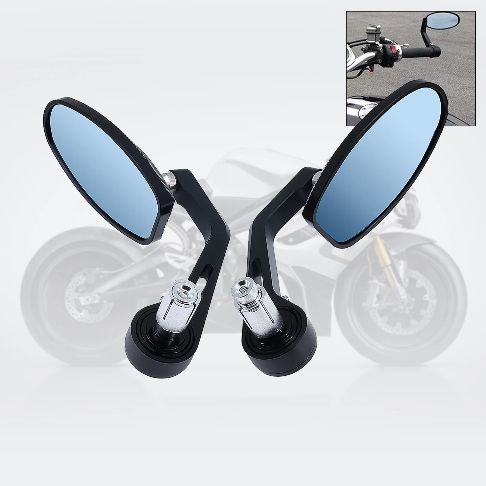 Retrovisores laterales CNC Triumph Speed Triple Street 675 1050 negro - imagen 5
