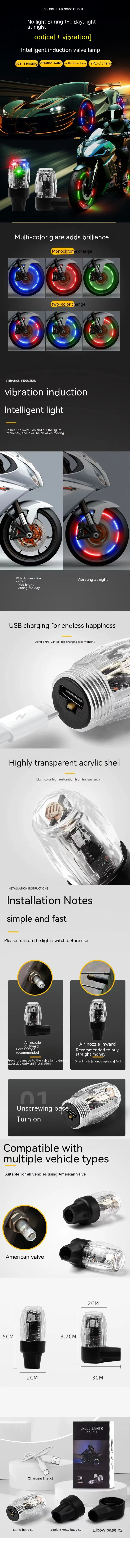 Luz LED de rueda WORMS con carga USB