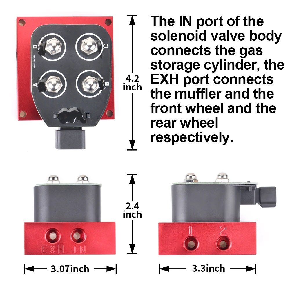 Válvula colectora suspensión neumática roja con control rápido NPT - imagen 3