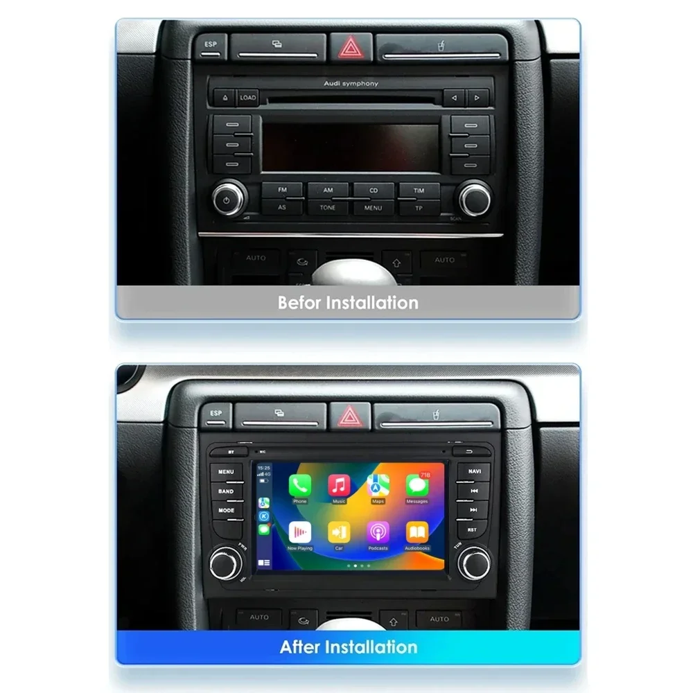 Radio Android 2DIN con CarPlay para Audi A4 B6/B7 S4 RS4 – Navegación - imagen 2
