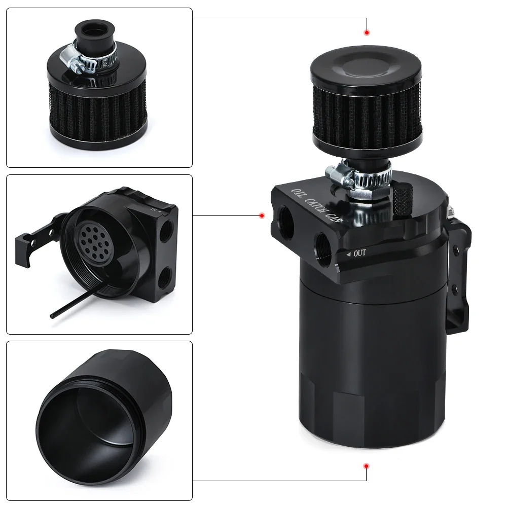 Depósito separador de aceite universal para ventilación cárter - imagen 4