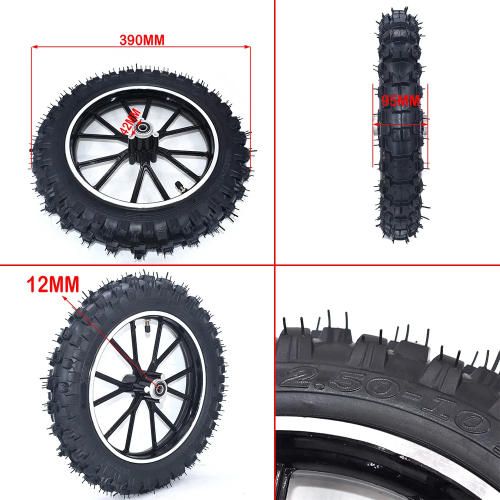 Llanta de aluminio 2,50-10 para mini pit bike - imagen 5