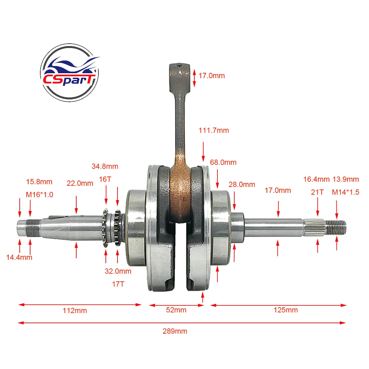 Cigüeñal CFMoto CF250 CN250 - Kazuma 250cc refrigerado por agua - imagen 4