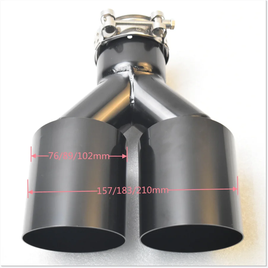 Silenciador de escape inoxidable negro tubo doble para coche - imagen 5