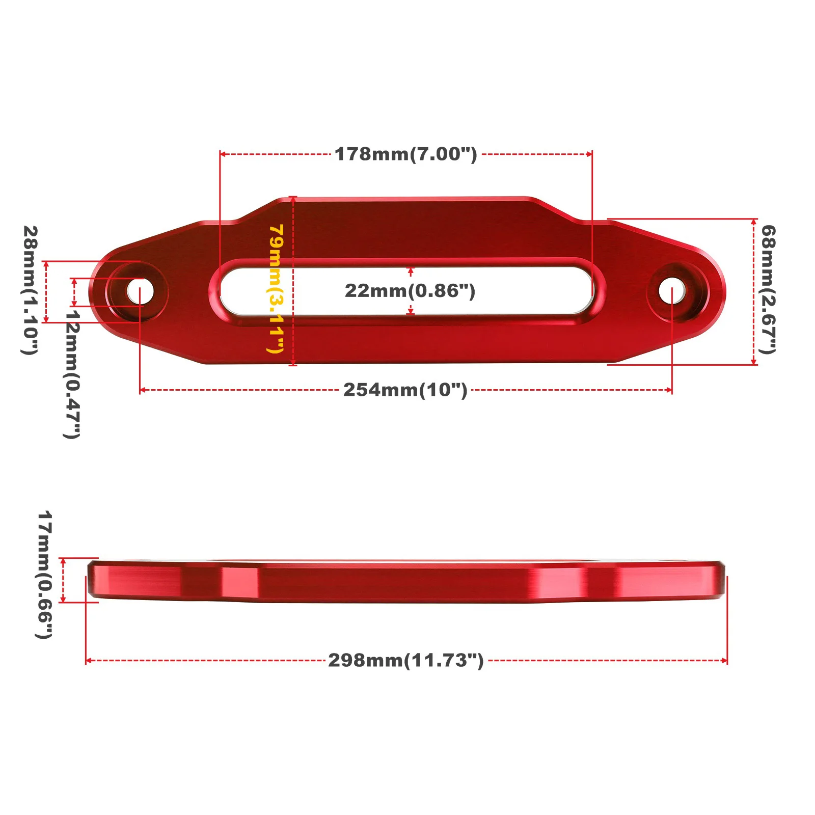 Guía Hawse de aluminio 10 pulgadas para cabrestante de cuerda sintética - imagen 2
