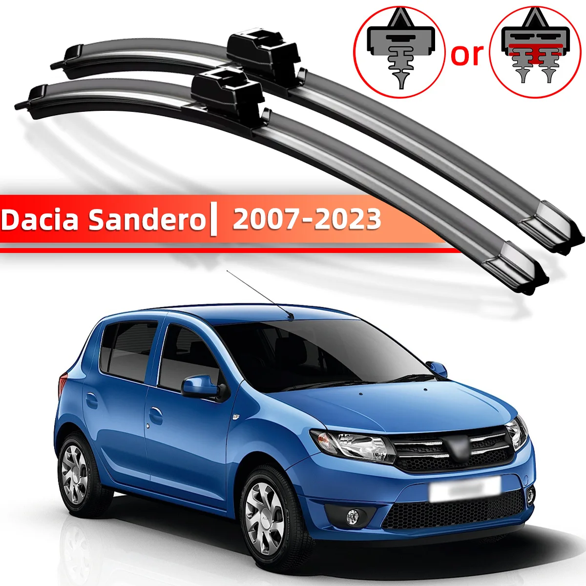 2 uds limpiaparabrisas de coche adecuado para Dacia Sandero 2007-2023 accesorios de ventana de parabrisas 2008 2012 2014 2015 2018 2019 2020