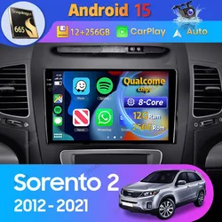 Radio multimedia Android 15 Carplay 2 Din Kia Sorento II XM 2012-2021