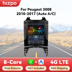 Autoradio Hizpo con CarPlay inalámbrico para Peugeot 3008 2010-2017