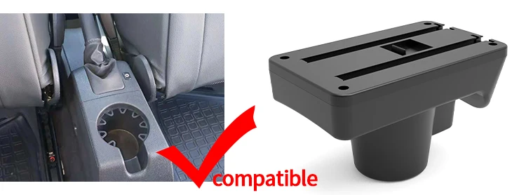 Vista frontal de la caja de reposabrazos para Opel Astra H