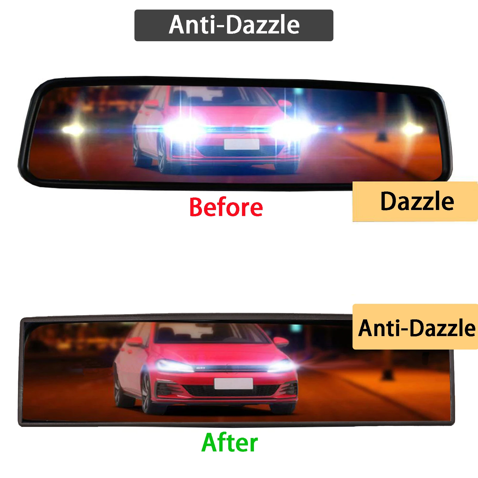 Espejo retrovisor interior universal azul antideslumbrante gran angular - imagen 3