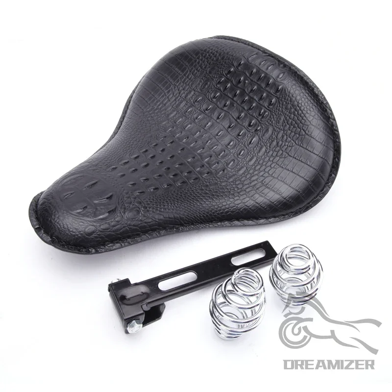 Asiento monoplaza retro efecto cocodrilo para Harley y Honda Café - imagen 5