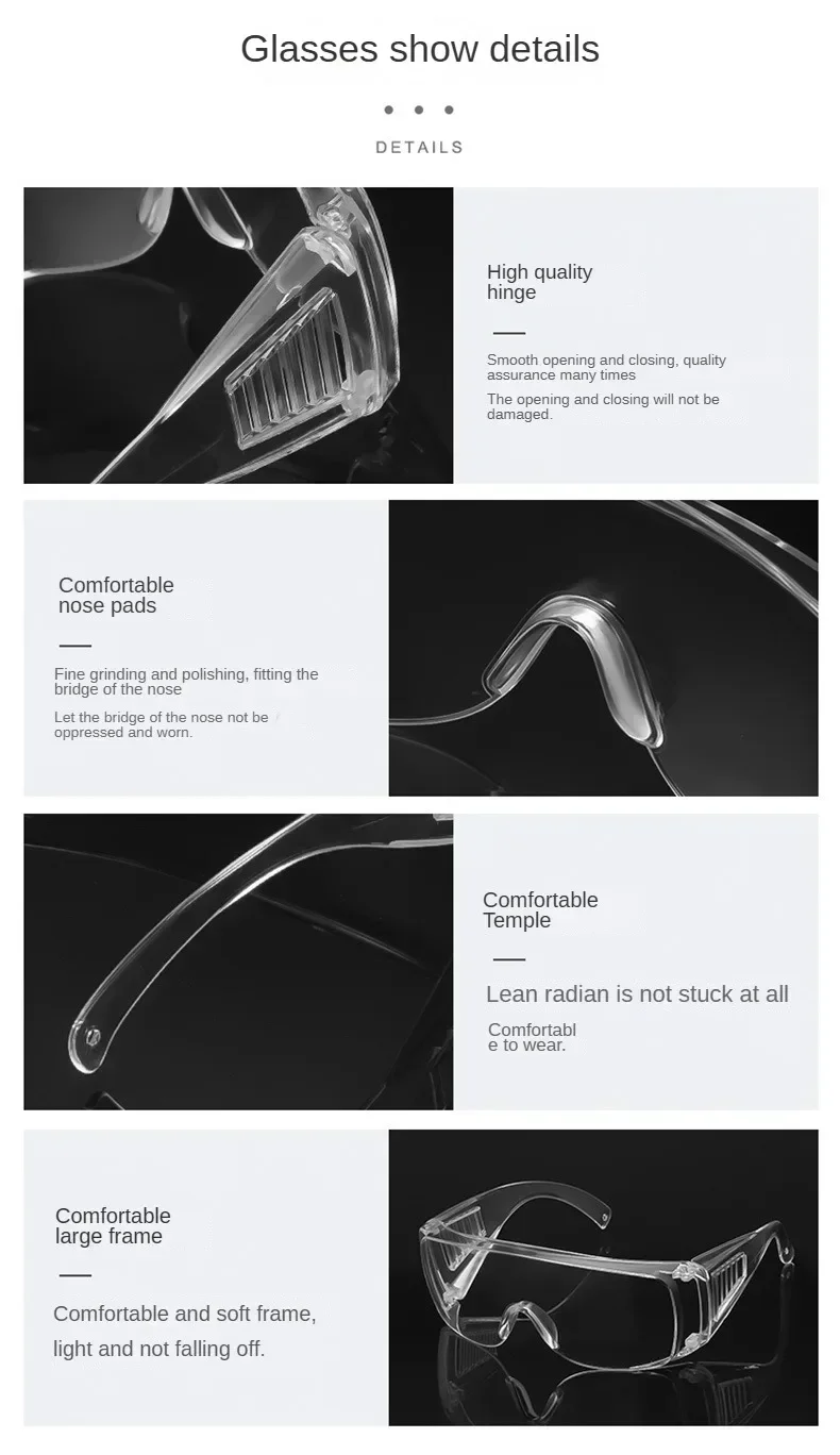 Gafas transparentes resistentes a salpicaduras e impactos