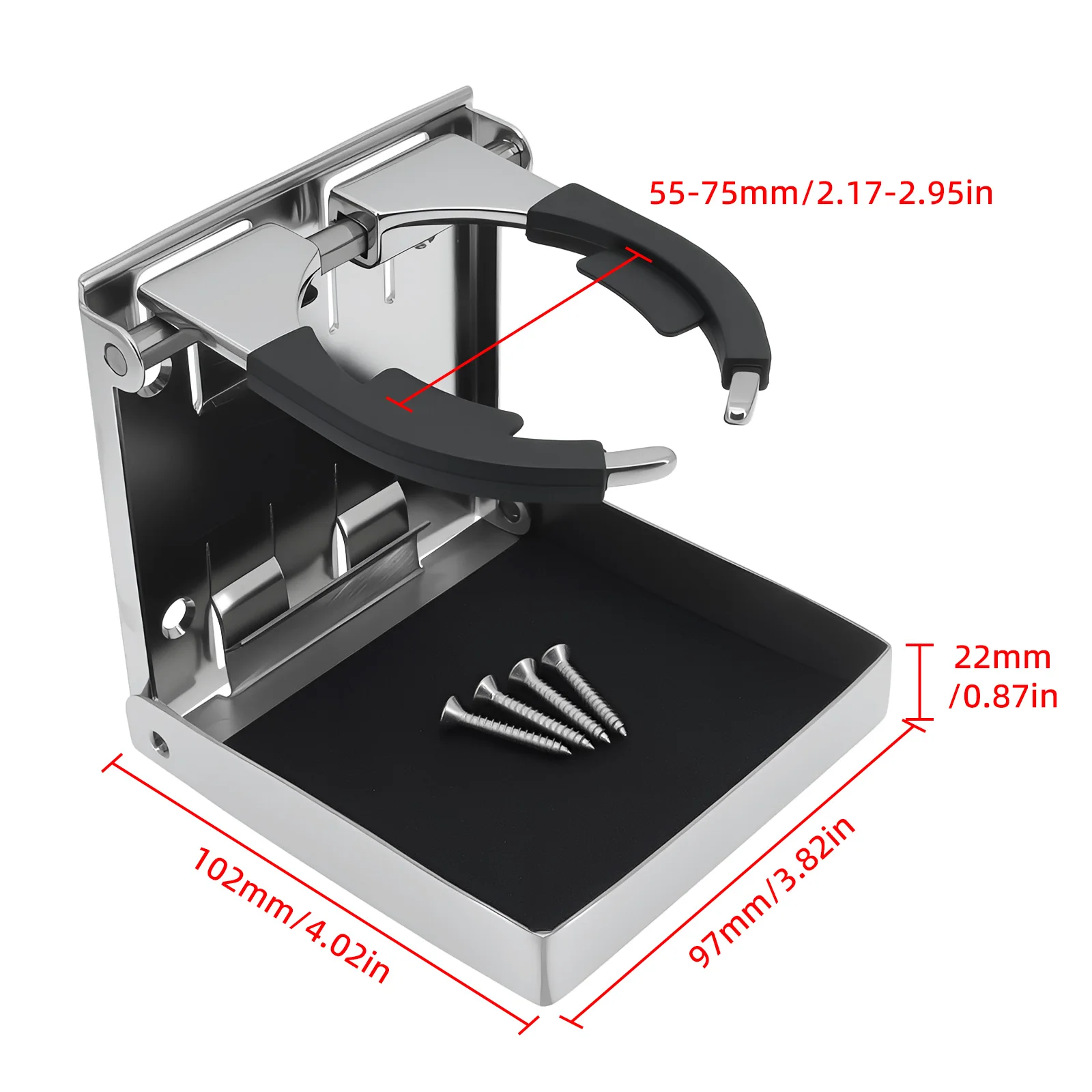 Portavasos universal plegable en acero inoxidable para coche y camión - imagen 4