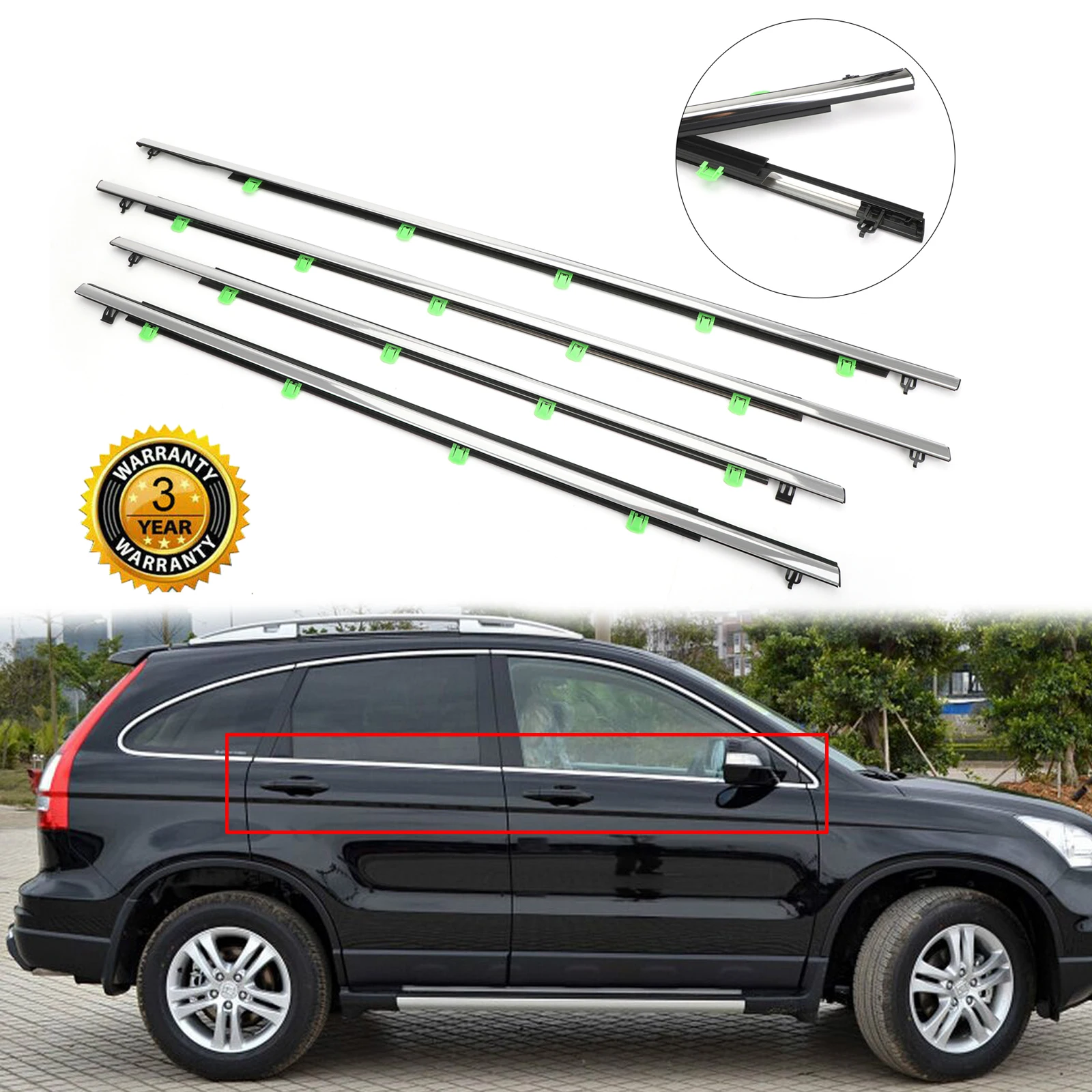 Artudatech Molduras de ventanilla para Honda CR-V 2007-2011
