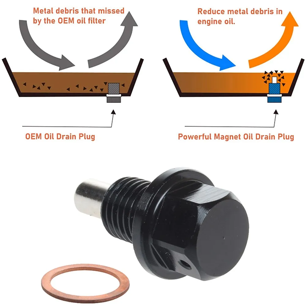 Tapón magnético de vaciado de aceite M12/M14/M24 para coche - imagen 3
