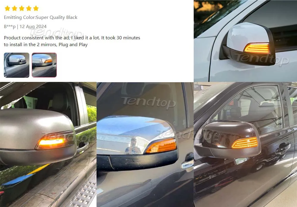 Luz LED de señal de giro Tendtop para espejo de Mazda BT-50