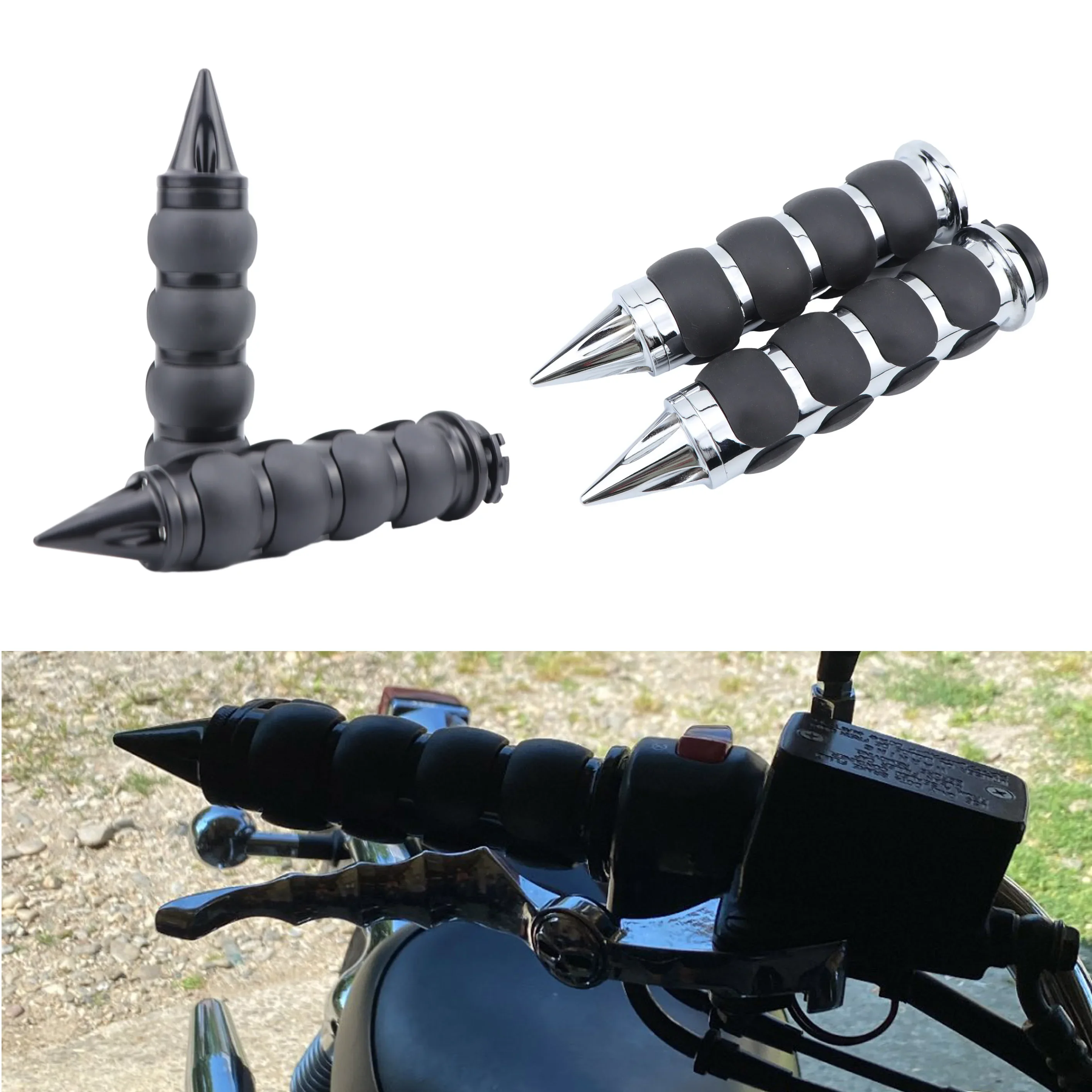 Manillar moto 25 mm con empuñaduras para Harley y Suzuki M109R - imagen 4