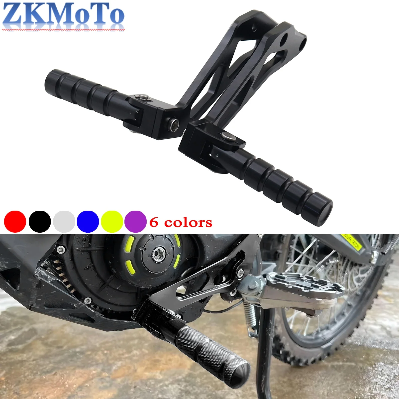 Reposapiés trasero CNC para pasajero, soporte de clavija de Pedal para sur-ron Light Bee X S para Segway X160 X260, motocicleta eléctrica, Dirt Bike