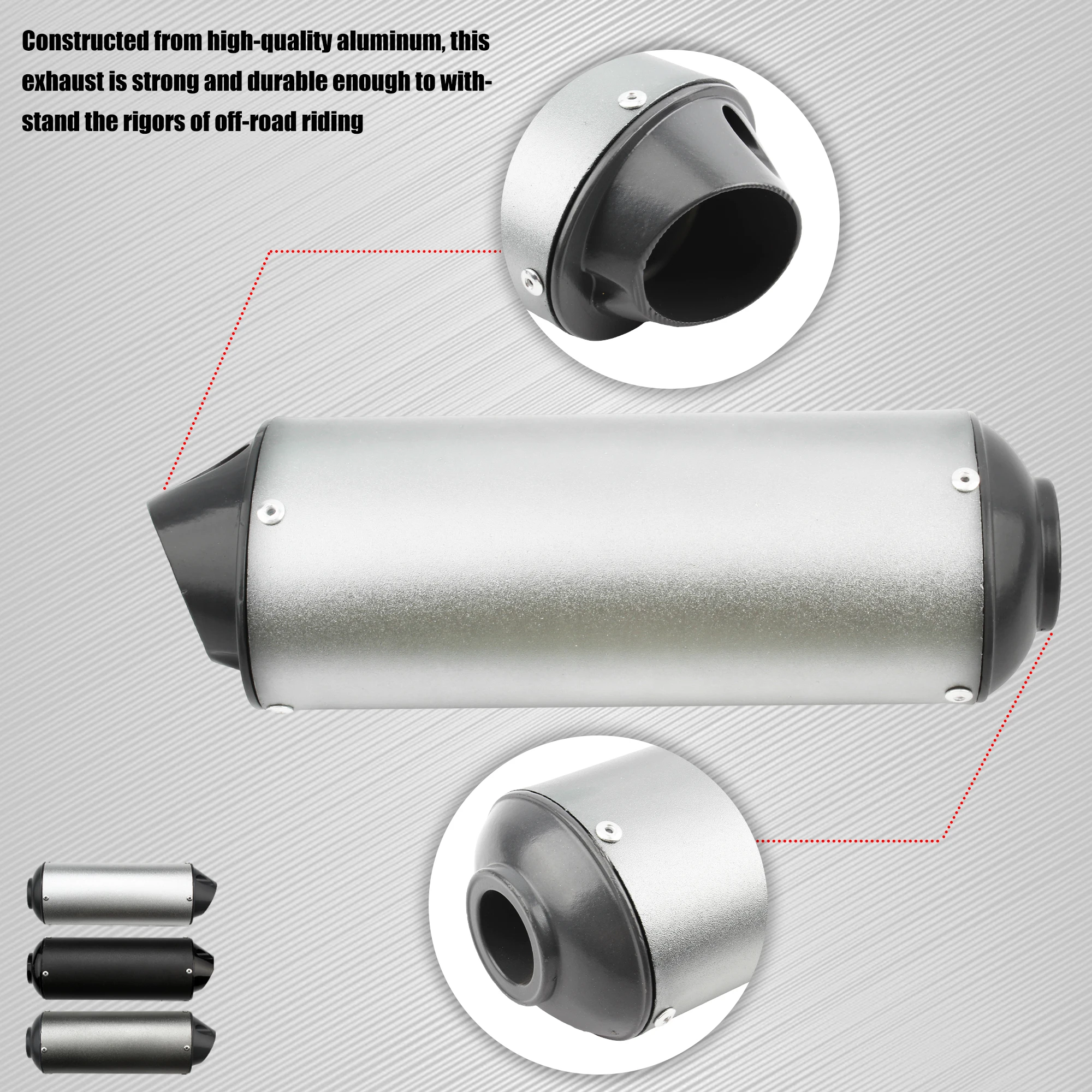 Tubo de escape boca de pescado universal para Pit Bike y ATV - imagen 3